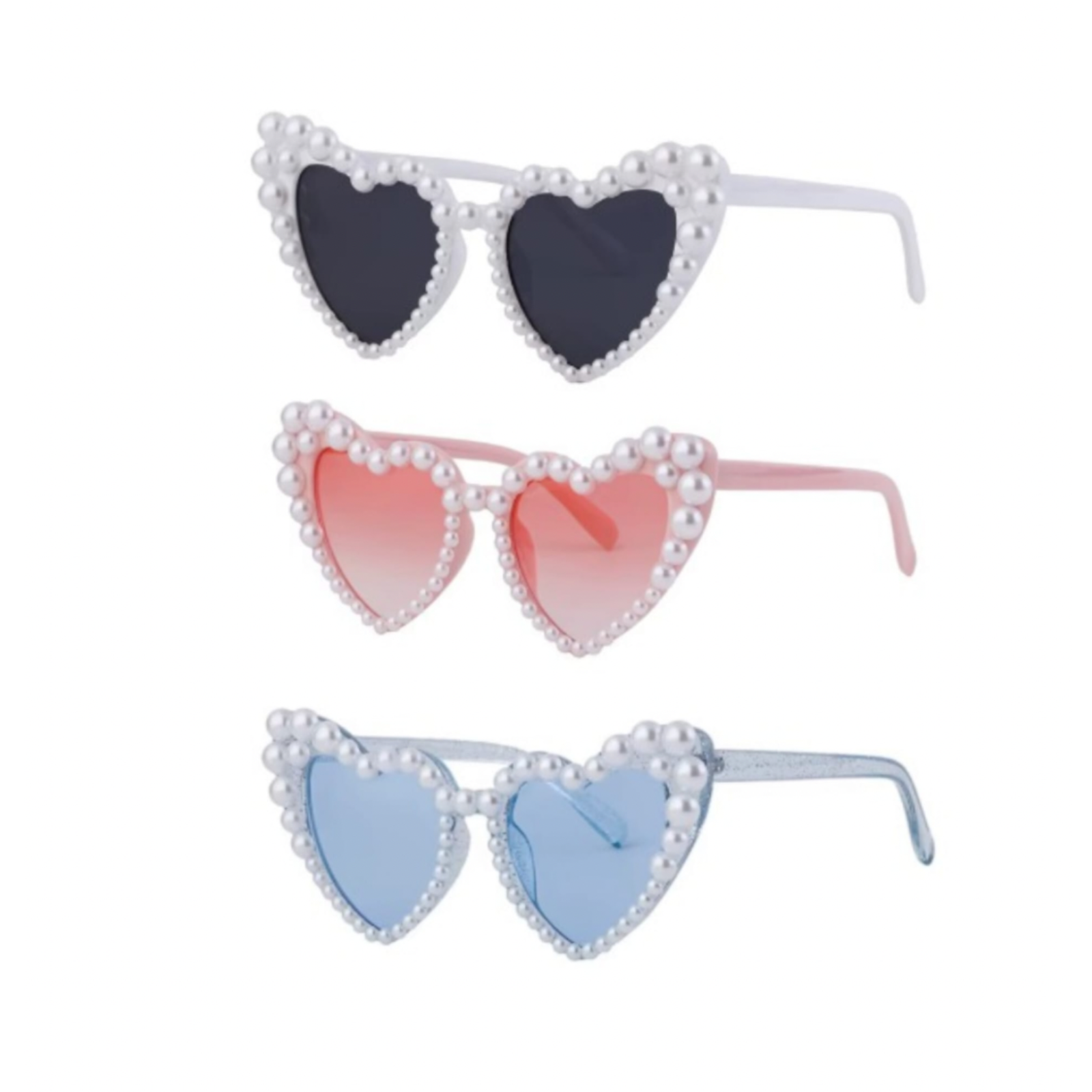 Gafas Corazón Con Perlas