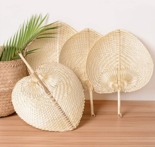 Abanicos de Hoja de Palma y Bambú