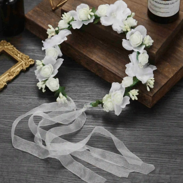 Corona de Flores Vintage Blancas