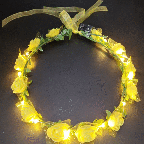 Flores 8 Corona Floral con Luz Led
