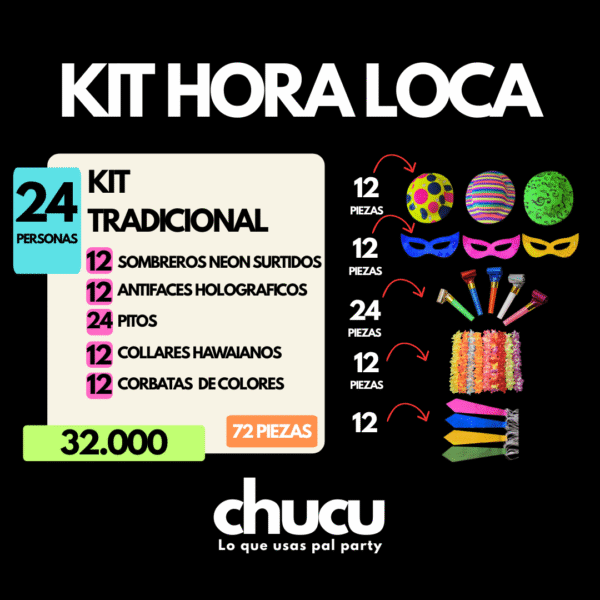 7 Kit Tradicional Para 24 Personas