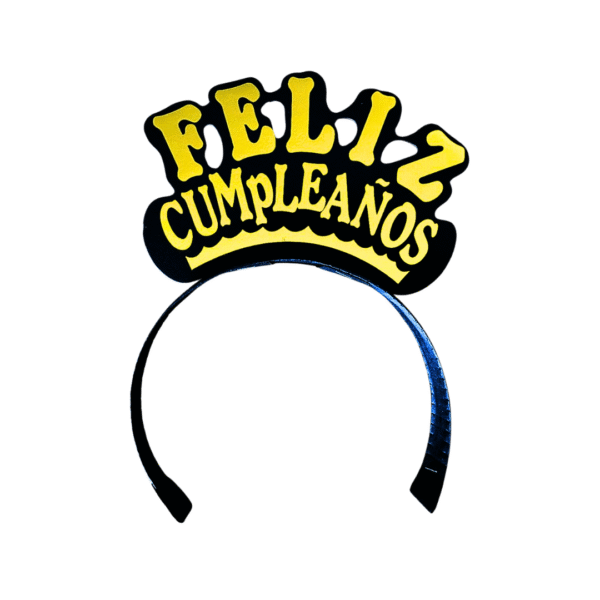 Diademas papel feliz cumple (1) Diademas Feliz Cumpleaños x 12 Unidades