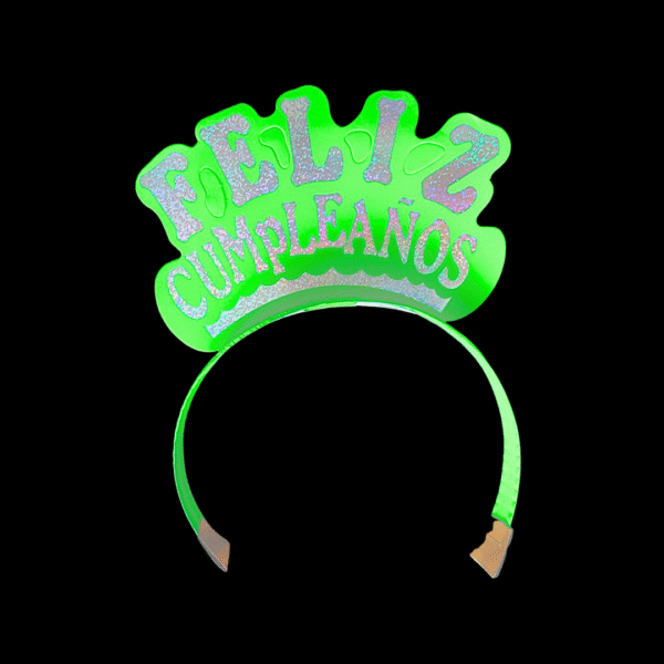 Diademas Neón Feliz Cumpleaños x 12 Unidades