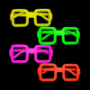 Gafas Neón Rectangulares x 12 Unidades