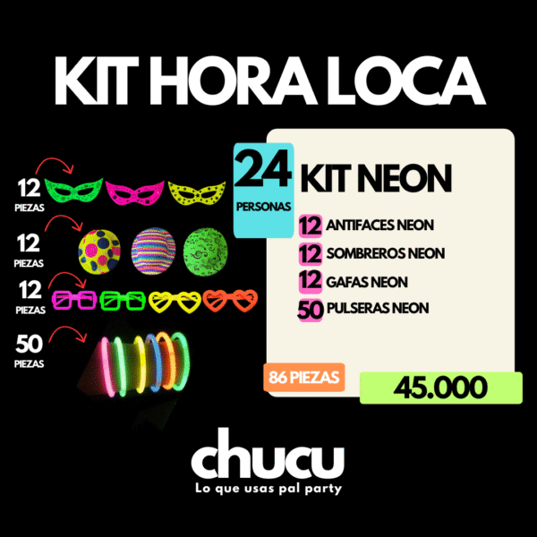 Kit Neón Para 24 Personas