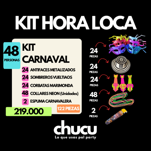 Kit Carnaval Para 48 Personas